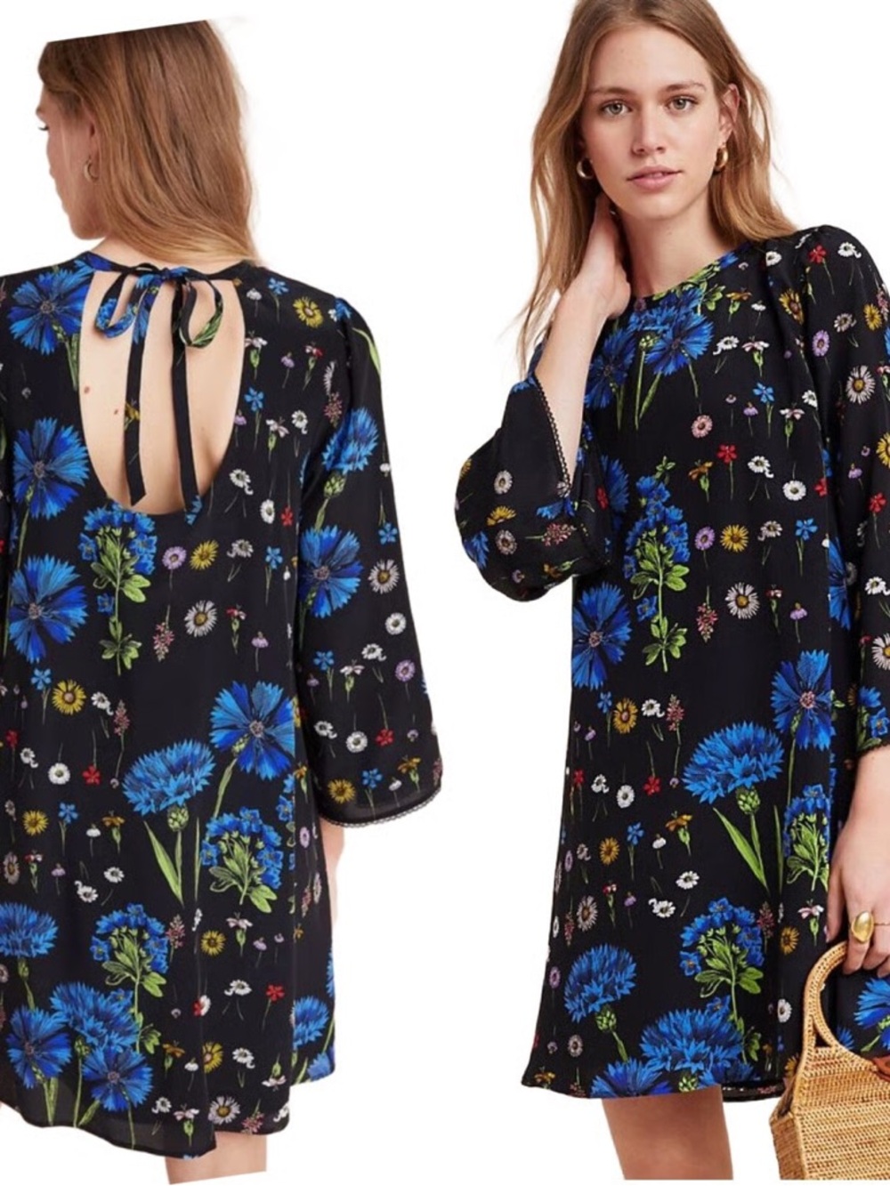 Anthro Maeve Silk Swing Dress
